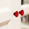 SWZHAI 10 Pcs Red Ceramic Cabinet Knobs, Round Shaped Drawer