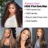 Ainmeys Curly V Part Wigs Ombre Brown V Shape Wigs
