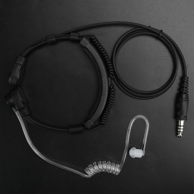 Telescopic Throat Vibration Microphone Earphone Headphone for Walkie Talkie Radio