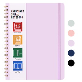 LABUK A4 Large Notebooks for Women Men, Spiral Notebook 8.5 x 11, 110 Pages College Ruled Hardcover Notebook for Work School Note Taking
