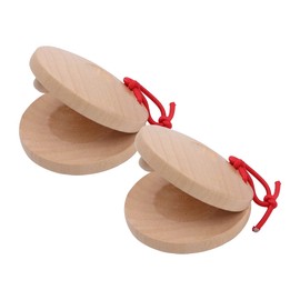 Tiardey 2 PCS Wooden Castanets Wooden Finger Castanets Wood Clappers Percussion Instruments