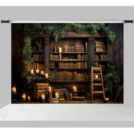 Kate 7x5ft Interior Bookshelf Ancient Books Photo Backdrops for Photography Retro Wooden Study Photographic Background