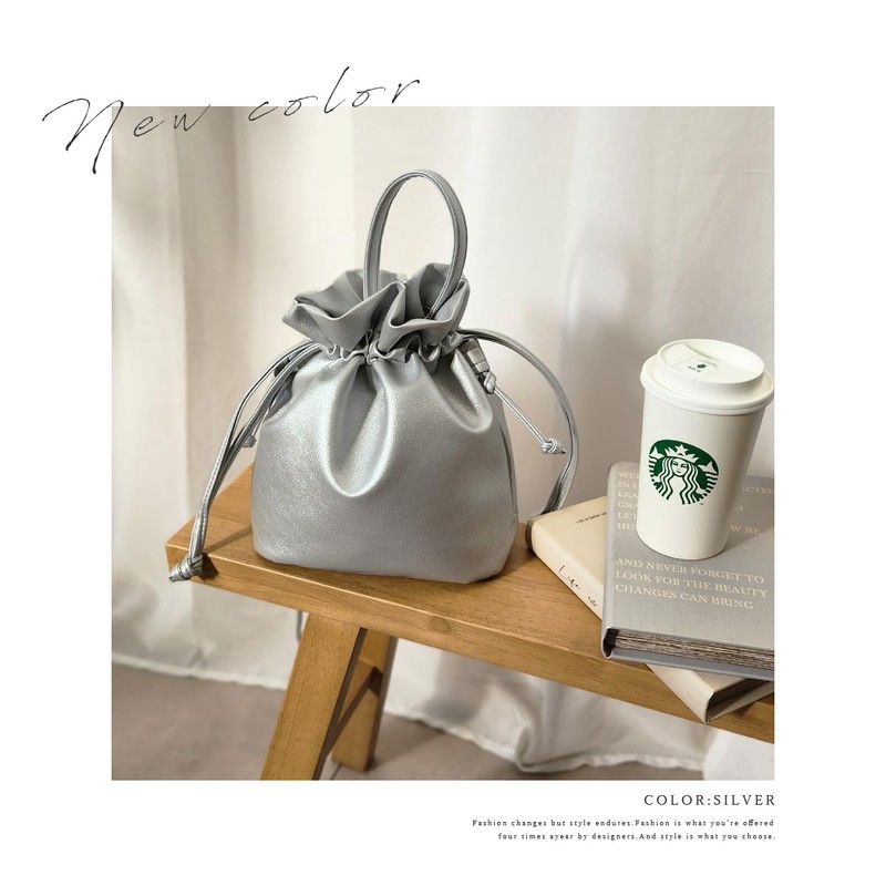 Giselle Women's Shoulder Bag, Drawstring Bag, 2-Way Mini Bag, Crossbody