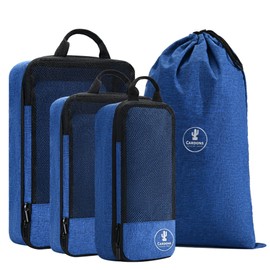 CARDONS Premium Compression Packing Cubes Travel Suitcase Organisers Laundry Bag (Navy Blue)