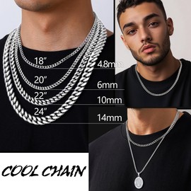 Cuban Link Chain Stainless Steel Chunky Choker Necklaces for Men Women 18 inch Thick Heavy Curb Chains Mens Jewelry