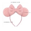 Trnerm Pink Mouse Ears Headband for Women, Soft Plush Park
