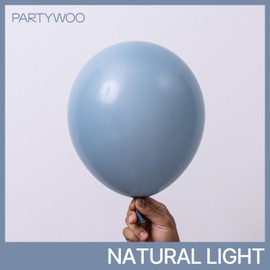 PartyWoo Dusty Blue Balloons 120 pcs Different Sizes of 18 12 10 5 Inch Matte Boho LightBlue Balloon Arch Kit Garland for Graduation Baby Shower Gender Reveal Birthday Party Decorations Blue-F55