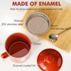 PGYARD Mini Bacon Grease Saver With Strainer - 15OZ Enamel