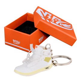 MPK 3D Mini Shoe Keychain,Sneaker Shoe lovers Keychainirthday Birthday Party Mystery Goodie Bag Prizes (White(A single shoe))