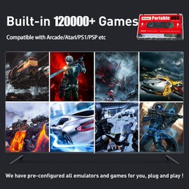 Kinhank 2TB External Hard Drive, Batocera 33 Emulator Console Built-in 120000+ Games, Retro Game Console Compatible with Mac OS/Linux/Windows XP/7/8/10/11, USB 3.0, Portable HDD