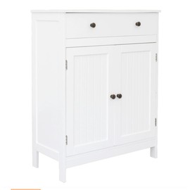 BRLUCKY Furniture Home Furnishing Plaza FCH Carved Double Door Cabinet Floor Cabinet Multifunctional Bathroom Storage Organizer Rack Stand (Color : White Double Door)