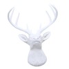 White Resin 10-Point Deer Head Bust, Wall Mounted Rustic Decor,