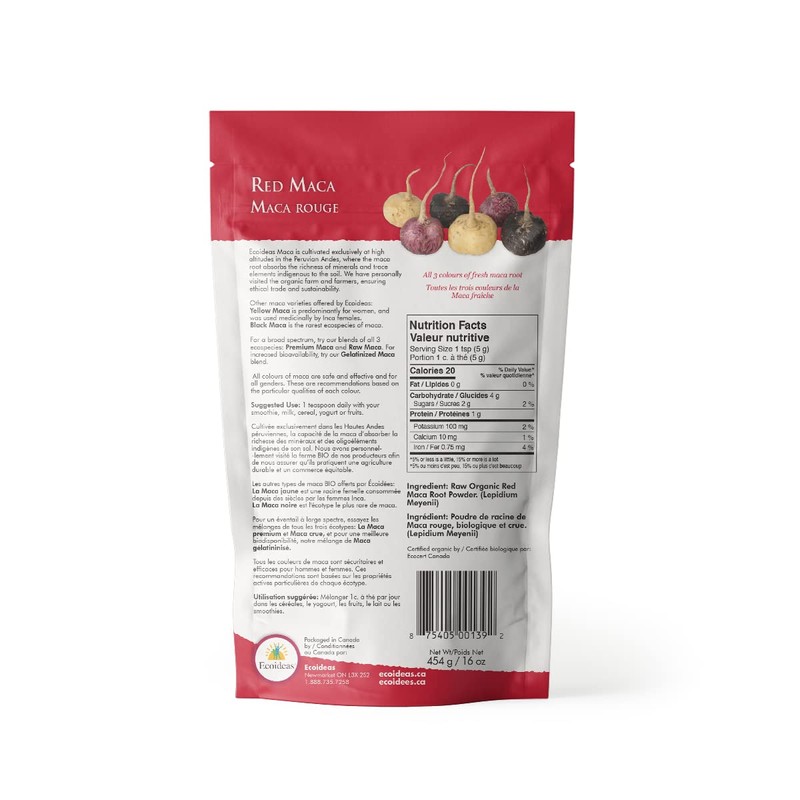 Eco Ideas Organic Red Maca, 454g, beige
