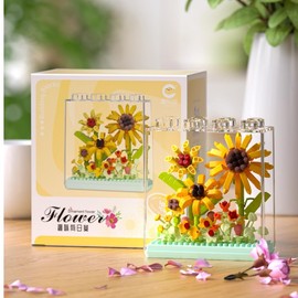 ZvveIIa Flower in A Box-DIY Building Blocks for Adults, Eternal Rose Bonsai with Display Case, Home & Office Decor, Adult Relaxing DIY, Creative Architecture Model Kit