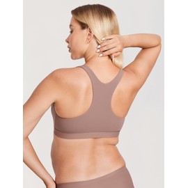 MOMANDA Inbarely Nursing Bras for Women No Underwire Racerback Seamless Maternity Bralette Plunge Sleep Breastfeeding Bra Brown Purple XX-Large