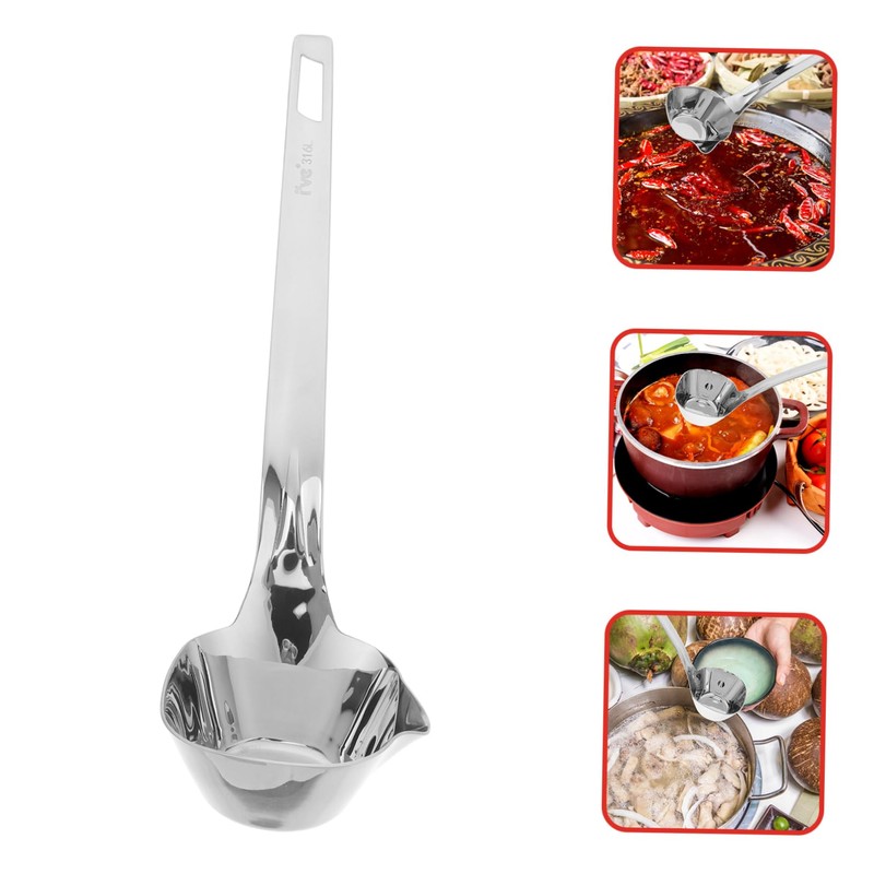 Gatuida Stainless Steel Fat Separator Ladle for Hot Soup Gravy