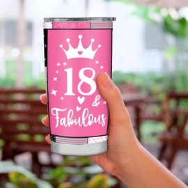 ZAHUOMUG 18th Birthday Gifts for Girls Tumbler,Gifts for 18 Year Old Girl,Teen Girl,18th Birthday Decorations,Coffee Cup 20oz