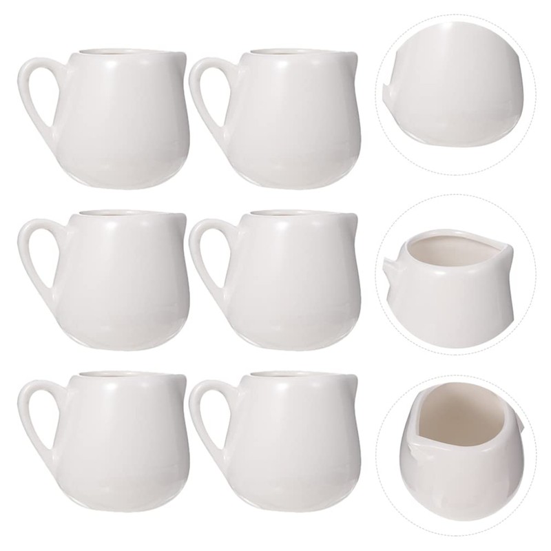 Hemoton 6Pcs Milk Storage Jugs Ceramic Sauce Containers Sauce Jugs