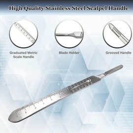 Premium Quality Scalpel Handle, Stainless Steel Lightweight Knife Handle for Laboratory Hospital Home Use - Durable Blade Handle for Craft, DIY Hobby Projects, Carving (Handle #4)