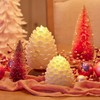 Luminara Pinecone Flameless Candle White Swan Glitter and Snow Finish