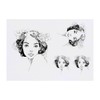 4 x 'Sketchy Girl with Flowers in Hair' Temporary Tattoos