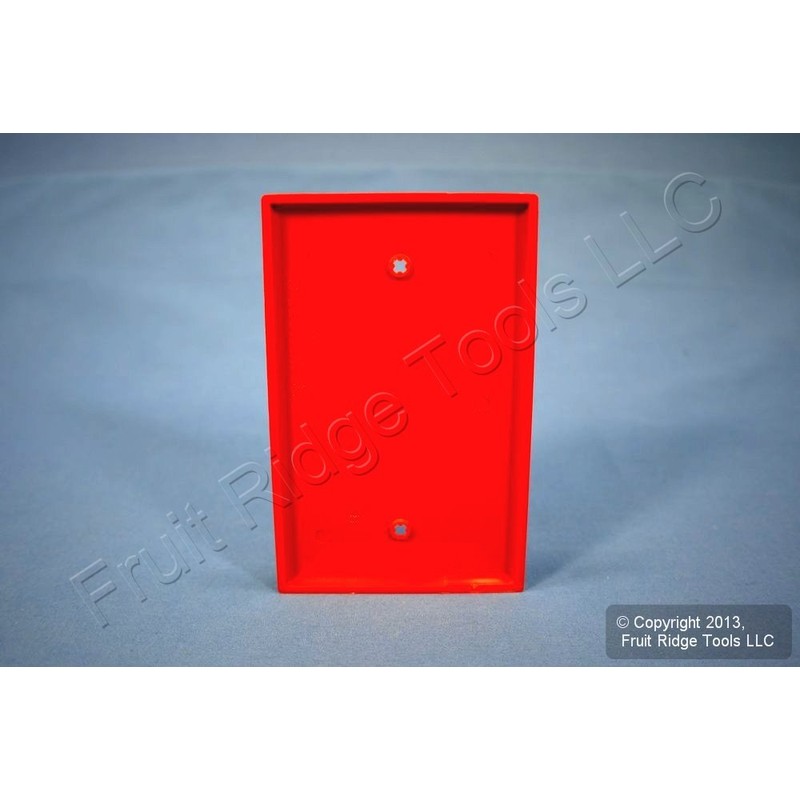 Leviton 1-Gang Blank Wallplate, Midway Size, PJ13-R, Red