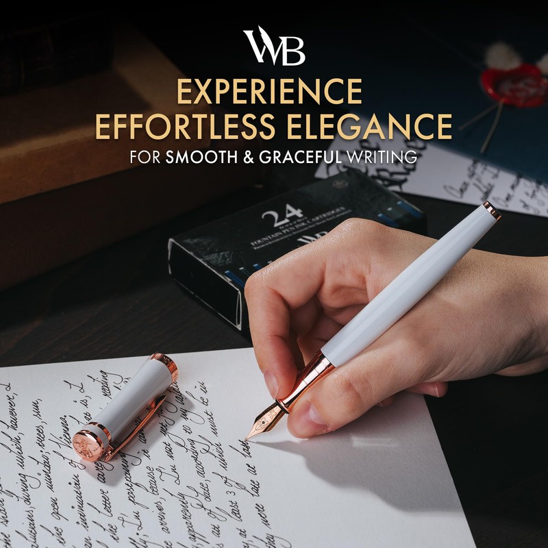 Wordsworth & Black Fountain Pen Set, 18K Gilded Medium Nib,