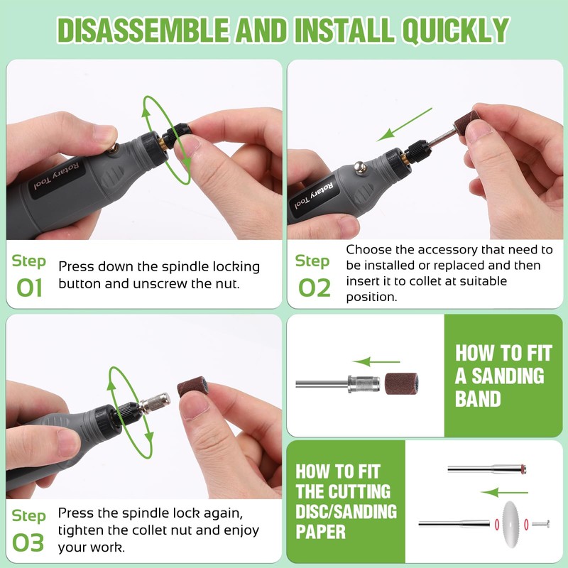 Mini Cordless Rotary Tool, 5-Speed 3.7V USB Rechargeable Rotary Tool