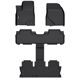 HAFIDI® Floor Mats Fit for 2014-2019 Highlander All Weather Protection TPE Anti-Slip Automotive Floor Liners, Fits 1st & 2nd & 3rd Row Full Set Custom Accessories, Black