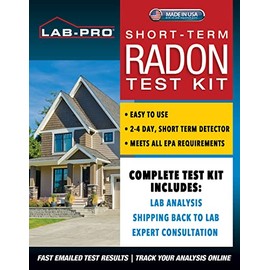 LABPRO Short-Term Radon Test Kit for Home, EPA Certified Radon Detection - Includes 1 Detector for Quick Radon Assessment - Lab Analysis & Return Mailer Included - Prompt & Dependable Radon Testing
