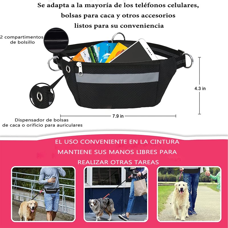 Correa Manos Libres para Perros con Bolsa para Smartphone,Correa de