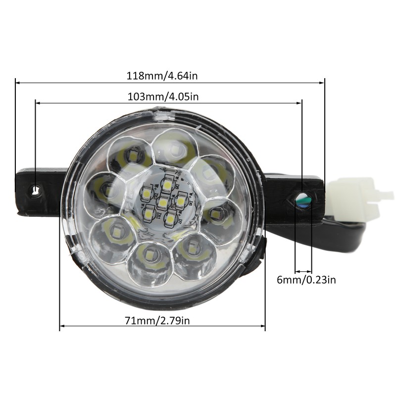 12V 14 LEDs Front Head Light Lamp 3 Wire Buckle