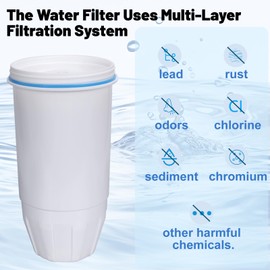 Water Filters Replacement Compatible with Zero Pitcher and Dispenser ZR-004 ZP-006 ZR-017 ZR-001 ZD-013 ZS-008 Filter System Replacement Reduce Bad Taste, Odor, Lead, Chlorine, and PFOA/PFOS (2 Packs)