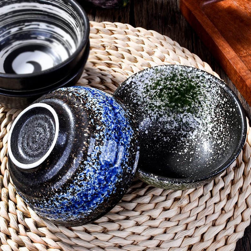 LMRLCS Japanese Kiln-formed Ceramic Bowl Set of 4 for Cereal,