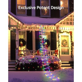 DREAMLAND Christmas Lights, Christmas Ladder Lights with Santa Claus, 10ft LED String Lights, Christmas Decorations Lights for Indoor Outdoor, Window, Garden, Home, Wall, Xmas Tree Decor (Warm White)