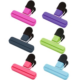 6 Pcs Bag Clips for Food Storage, Food Clips, Food Bag Clips, Bag Clips, Kitchen Supplies Suitable for Home and Snack Kitchen Food (6 Colors)