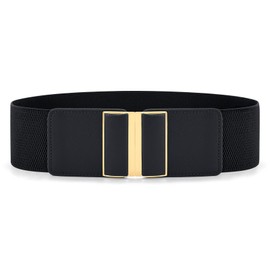 WHIPPY Women Wide Elastic Belt Stretchy Thick Belts for Women Dresses Ladies Fashion Waistband,Black,L
