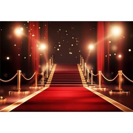 Red Carpet Backdrop 12x8ft Fabric Stage Award Ceremony Banner Fashion Show Photos VIP Party Decor Movie Night Party Red Carpet Birthday Banner Graduation Senior Prom Backdrop