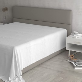 MAX COLOR Top Sheet, 100% Cotton, Plain, White, Maxi Double 270 x 300 cm