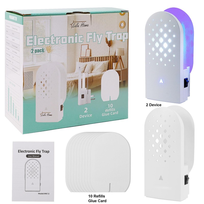 Lulu Home Indoor Flying Insect Trap, 2 Packs Plug-in Bug