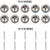 10 x Silver Tone 30mm Rhinestone Drawer Knobs for Cupboard