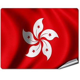 8" x 10" Decal/Sticker/Skin with Flag of Hong Kong - Waves - UV Resistant - Outdoor Quality - Lasts for Years
