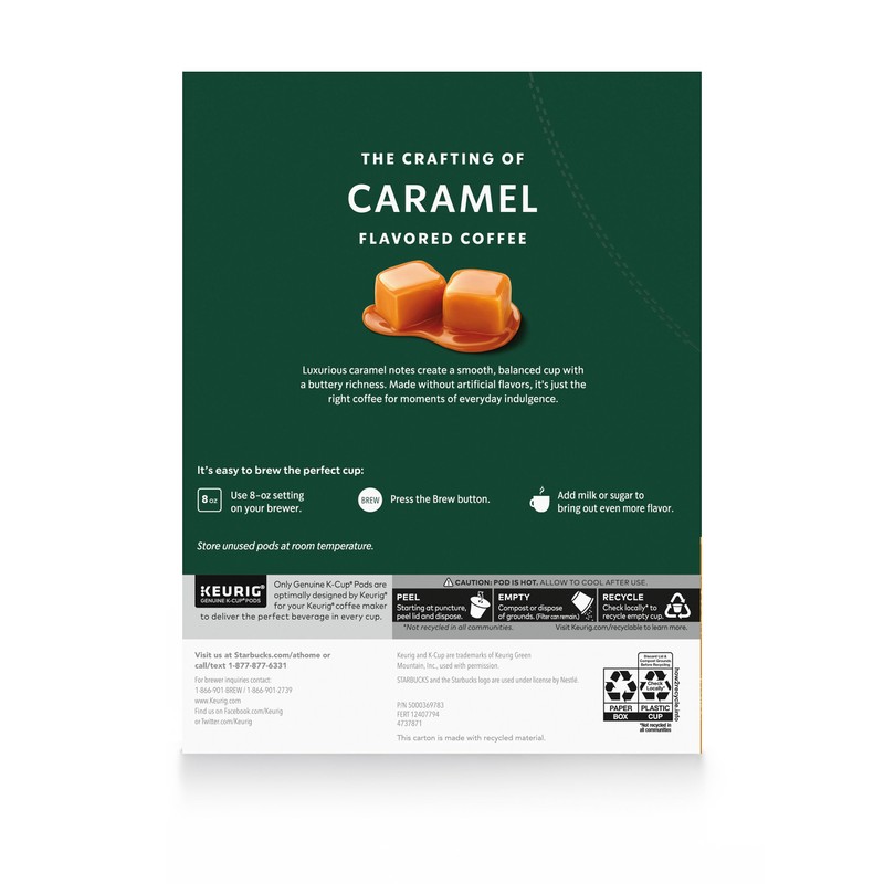 Starbucks K-Cup Coffee Pods, Caramel Naturally Flavored Coffee For Keurig