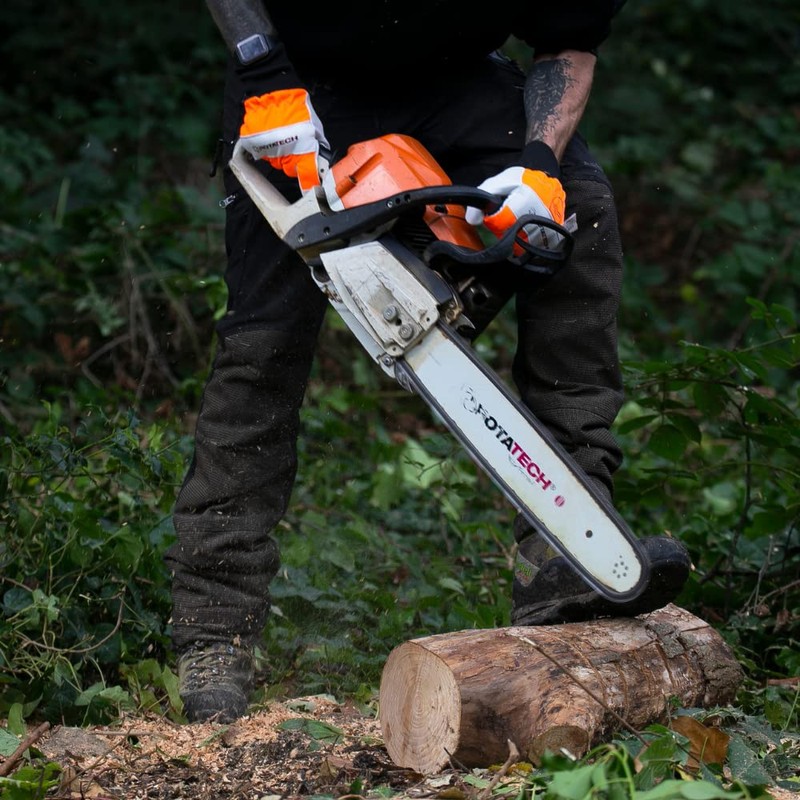 Rotatech Chainsaw Leather Safety Gloves Forestry Protection – Classic –