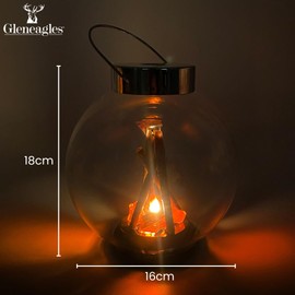 Cello Gleneagles Campfire LED Round Lantern, USB Powered, Realistic Flame Effect, Flameless Decoration Light, Portable Lantern for Home Decor, Night Lantern, Night Light, LED Lamp