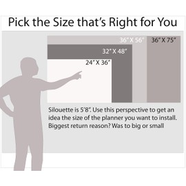 2027 Horizontal Premium Dry-Erasable Wall Calendar 24" x 36". Marker and Eraser included