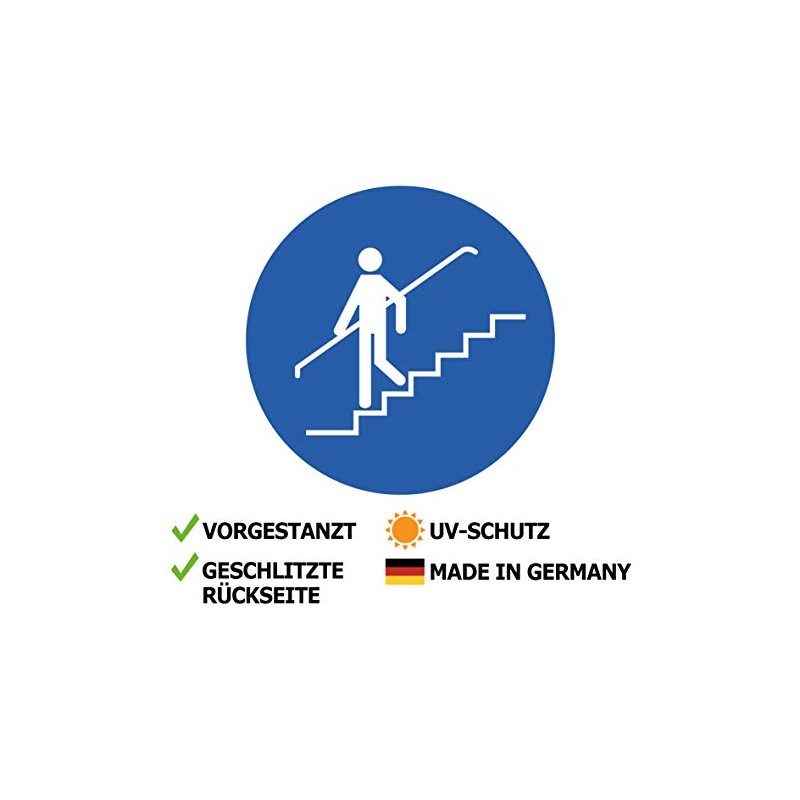 Pack of 5 Please Use Handrail Stickers 9.5 cm Stair