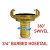 Brass GEKA Type Hose Quick Connect Adapter Claw Fitting Pipe