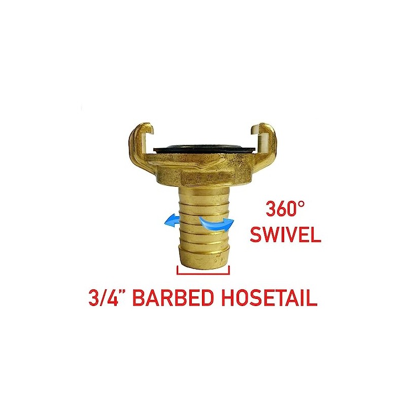 Brass GEKA Type Hose Quick Connect Adapter Claw Fitting Pipe