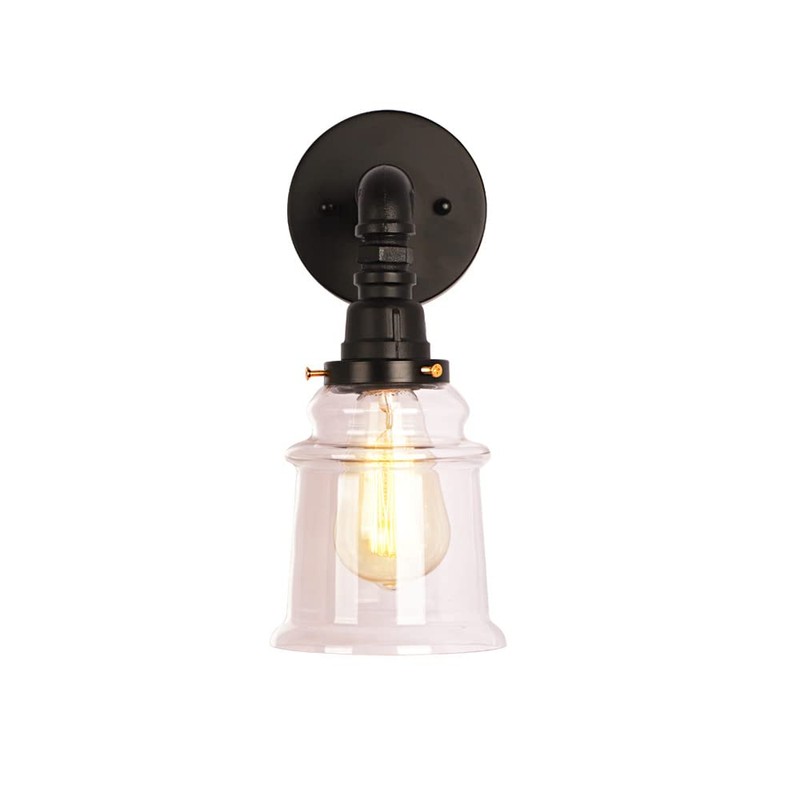 VinTopsh Industrial Glass Wall Sconce, 1 Light Sconces Wall Lighting